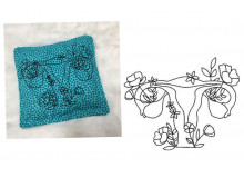 Stickdatei - Gebärmutter Uterus geblümt Doodle